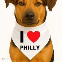 I Love Philly Heart Pennsylvania Love Fan Apparel USA-Made Doggie Bandana thumb 1