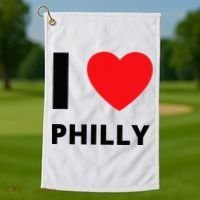 I Love Philly Heart Pennsylvania Love Fan Apparel Golf Towel thumb 1
