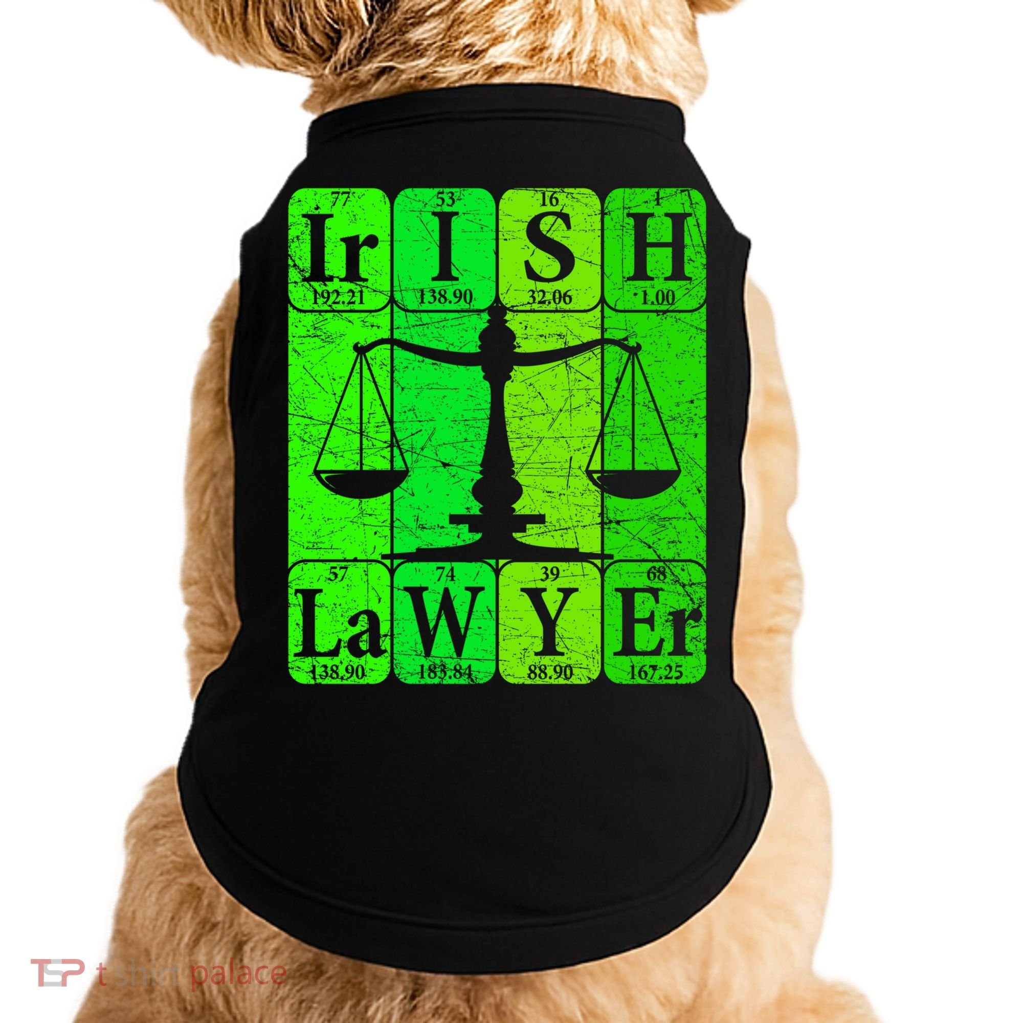 Irish Lawyer Periodic Table Elets Nerd Attorney Gift Doggie Tank