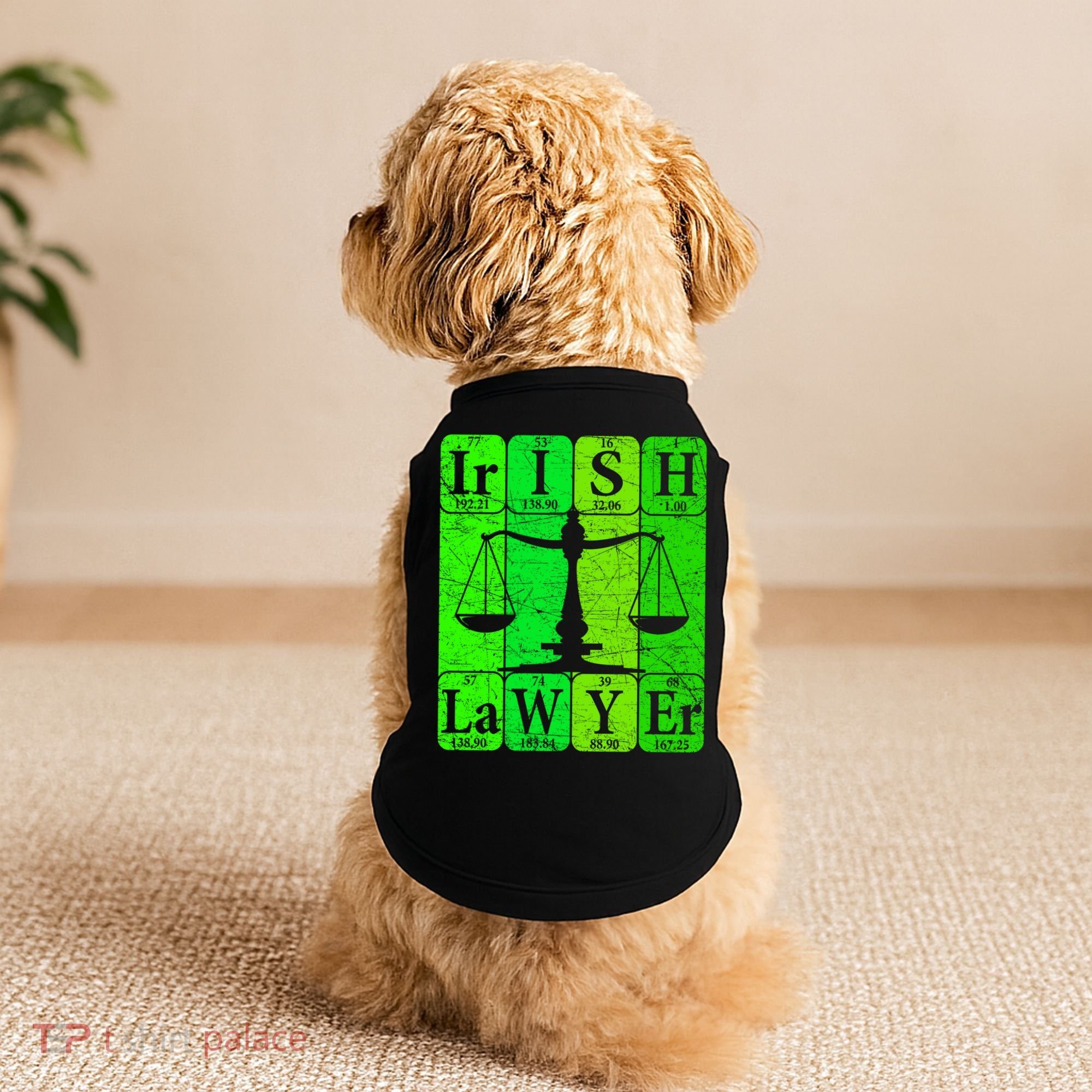 Irish Lawyer Periodic Table Elets Nerd Attorney Gift Doggie Tank
