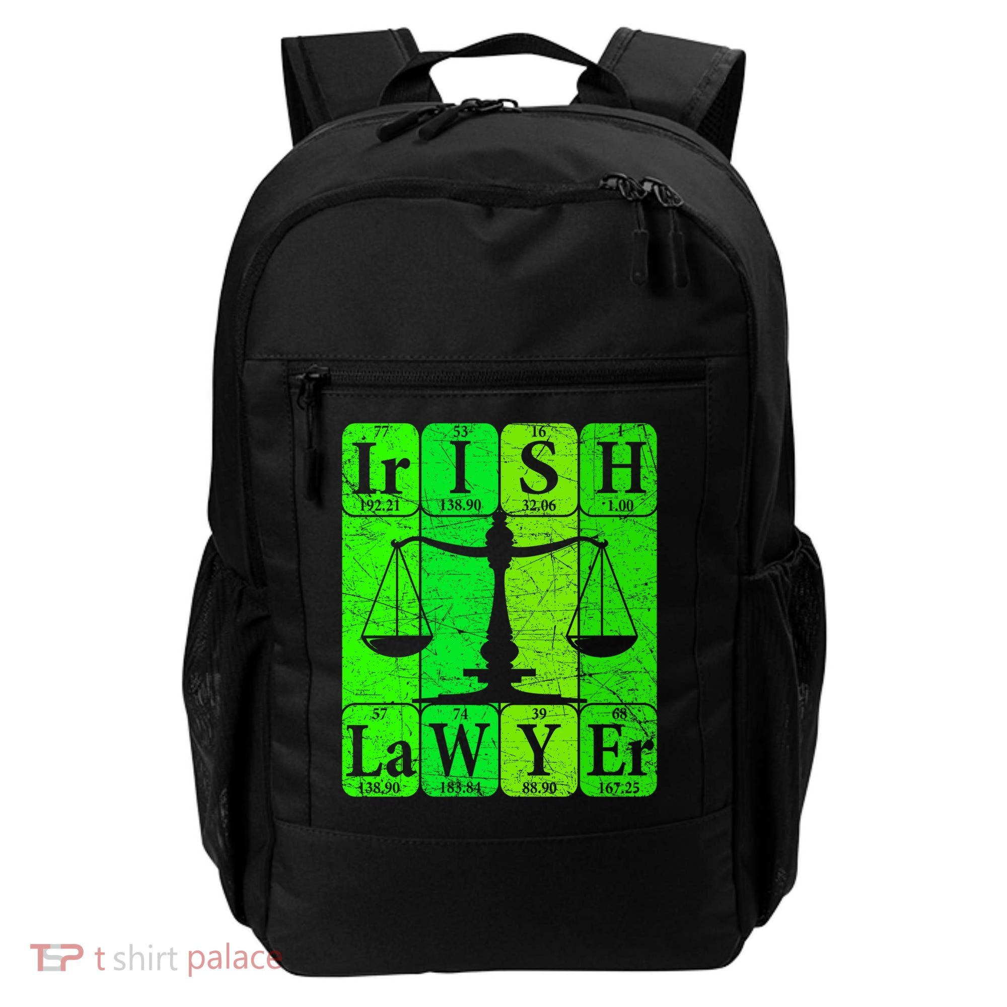 Irish Lawyer Periodic Table Elets Nerd Attorney Gift Backpack