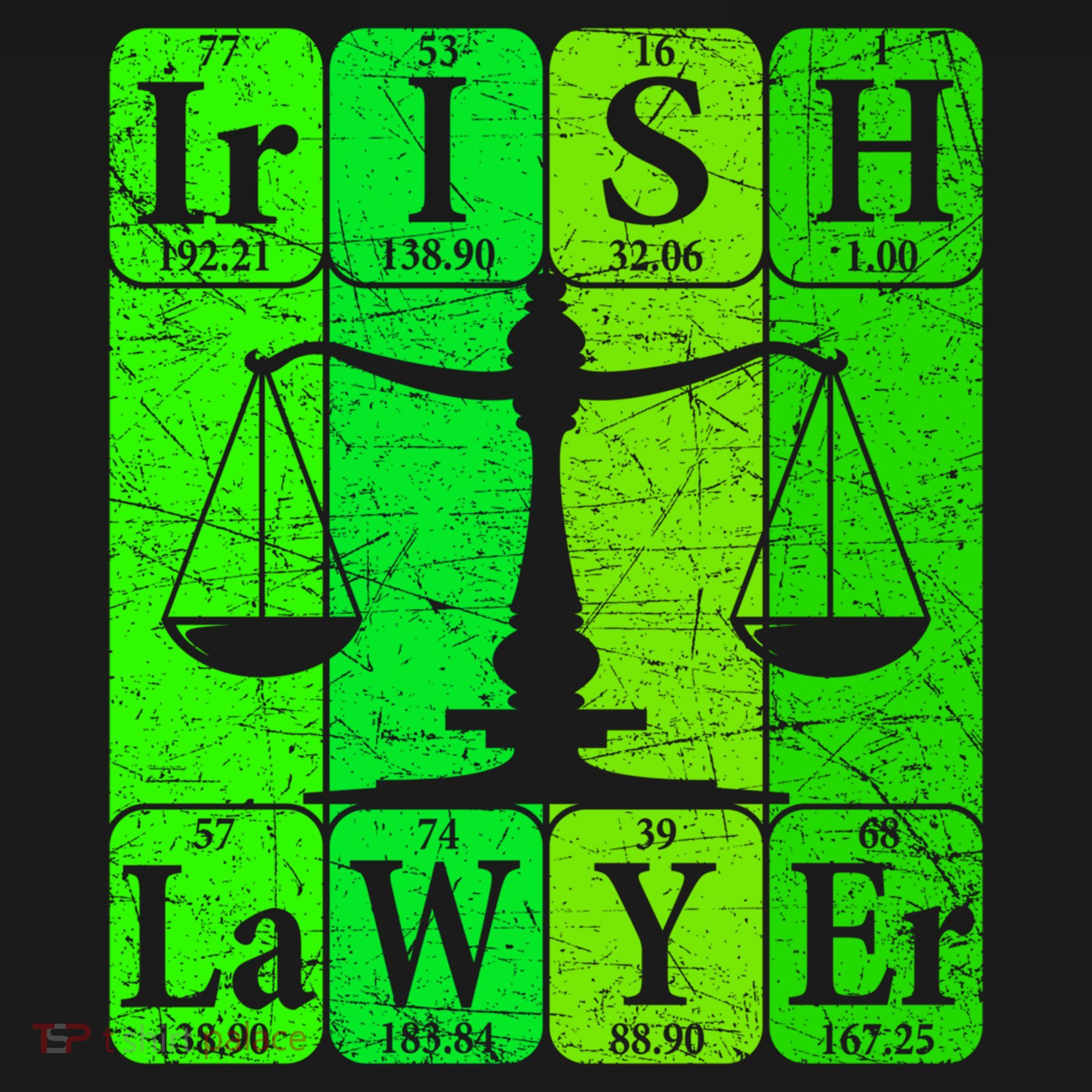 Irish Lawyer Periodic Table Elets Nerd Attorney Gift Bucket Hat