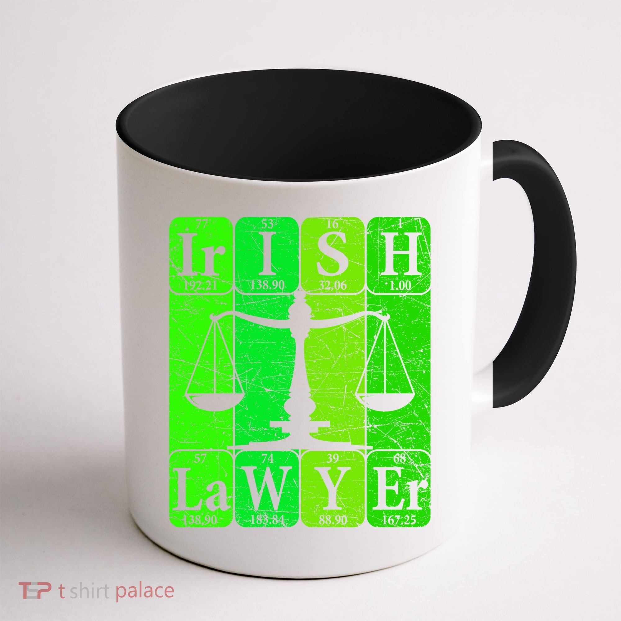 Irish Lawyer Periodic Table Elets Nerd Attorney Gift Coffee Mug