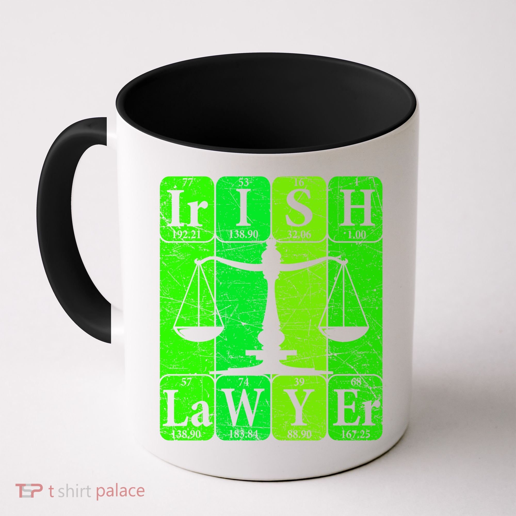 Irish Lawyer Periodic Table Elets Nerd Attorney Gift Coffee Mug