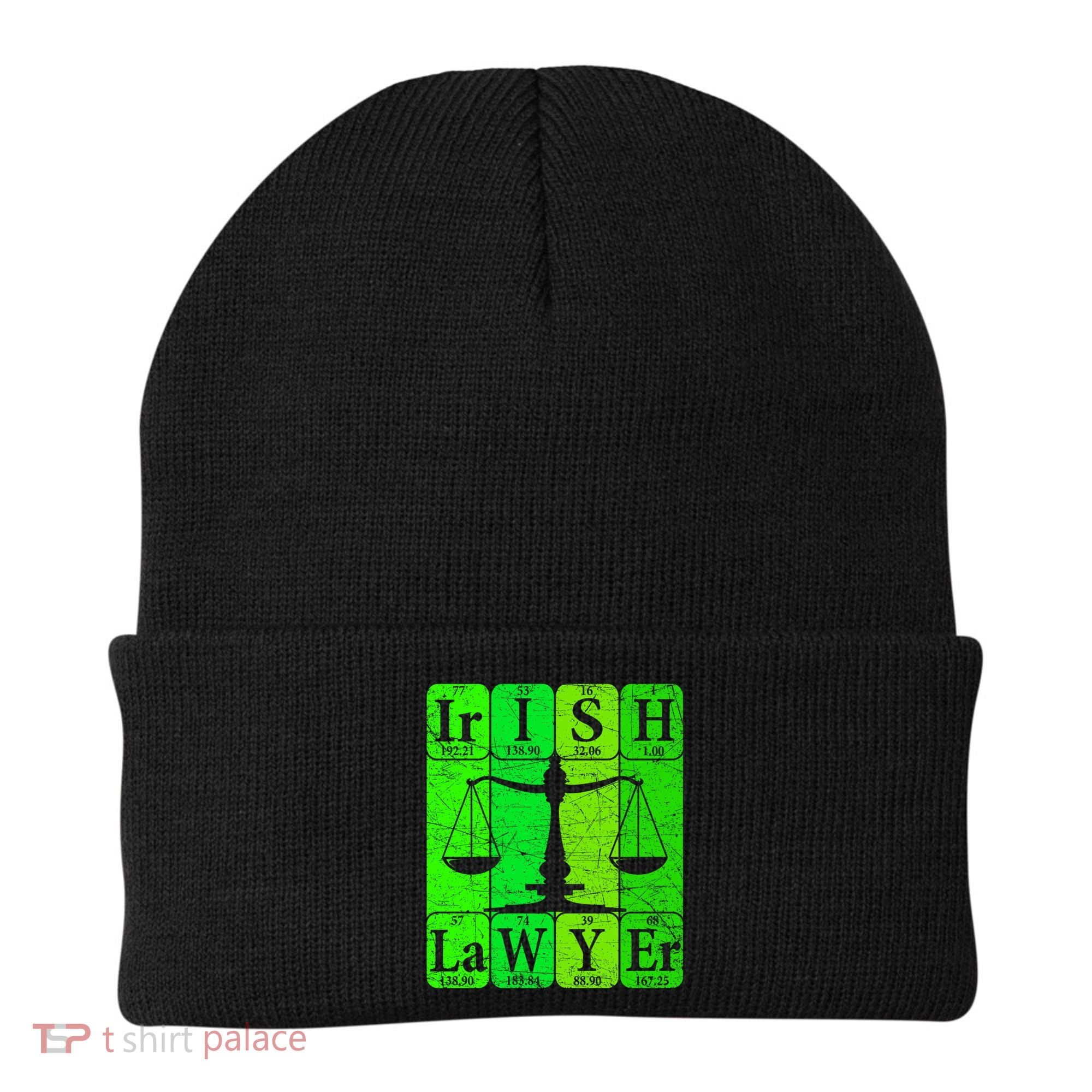Irish Lawyer Periodic Table Elets Nerd Attorney Gift Beanie