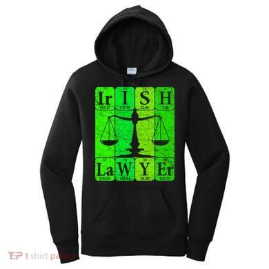 Irish Lawyer Periodic Table Elets Nerd Attorney Gift Women's Hoodie