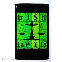 Irish Lawyer Periodic Table Elets Nerd Attorney Gift Golf Towel thumb 0