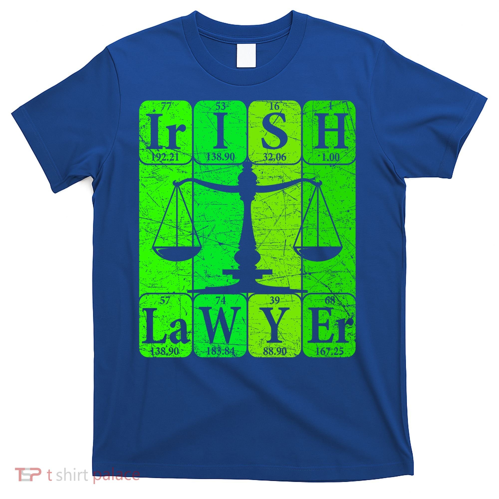 Irish Lawyer Periodic Table Elets Nerd Attorney Gift T-Shirt