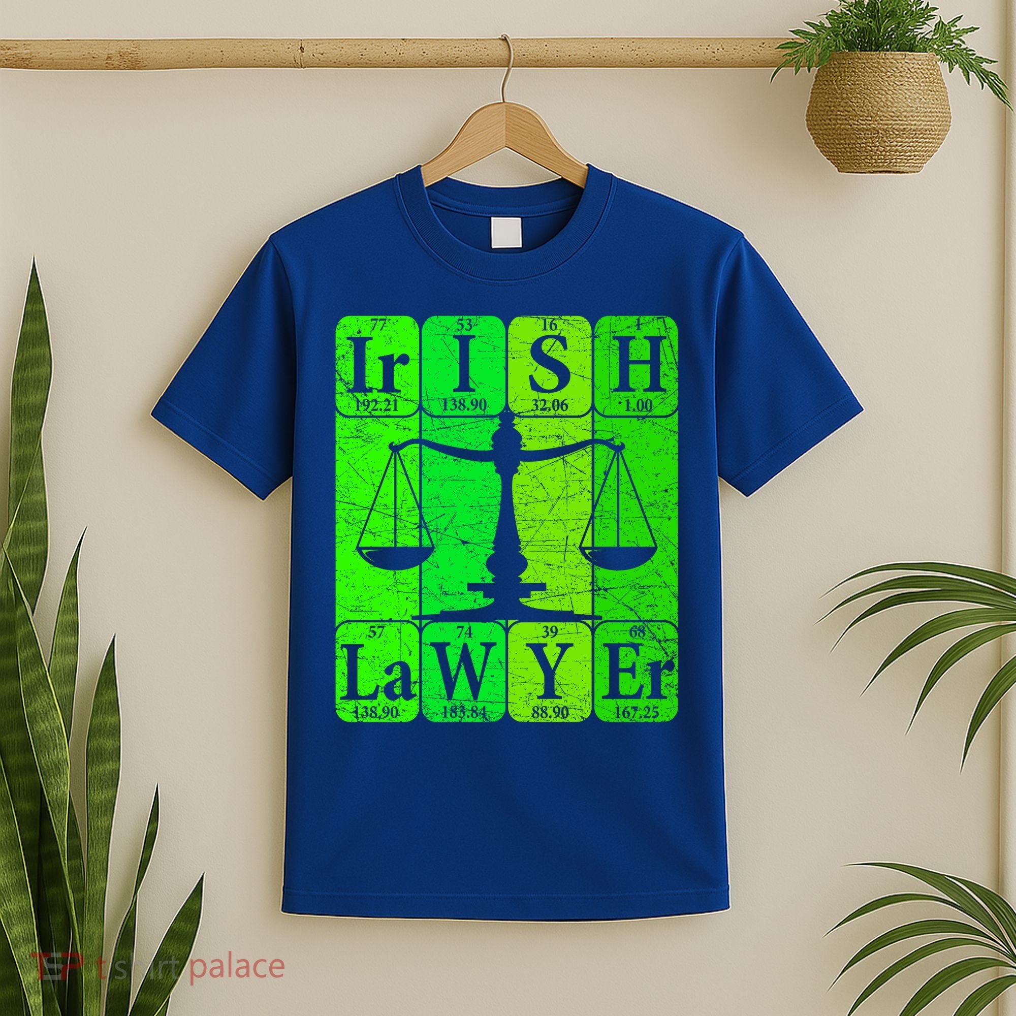 Irish Lawyer Periodic Table Elets Nerd Attorney Gift T-Shirt