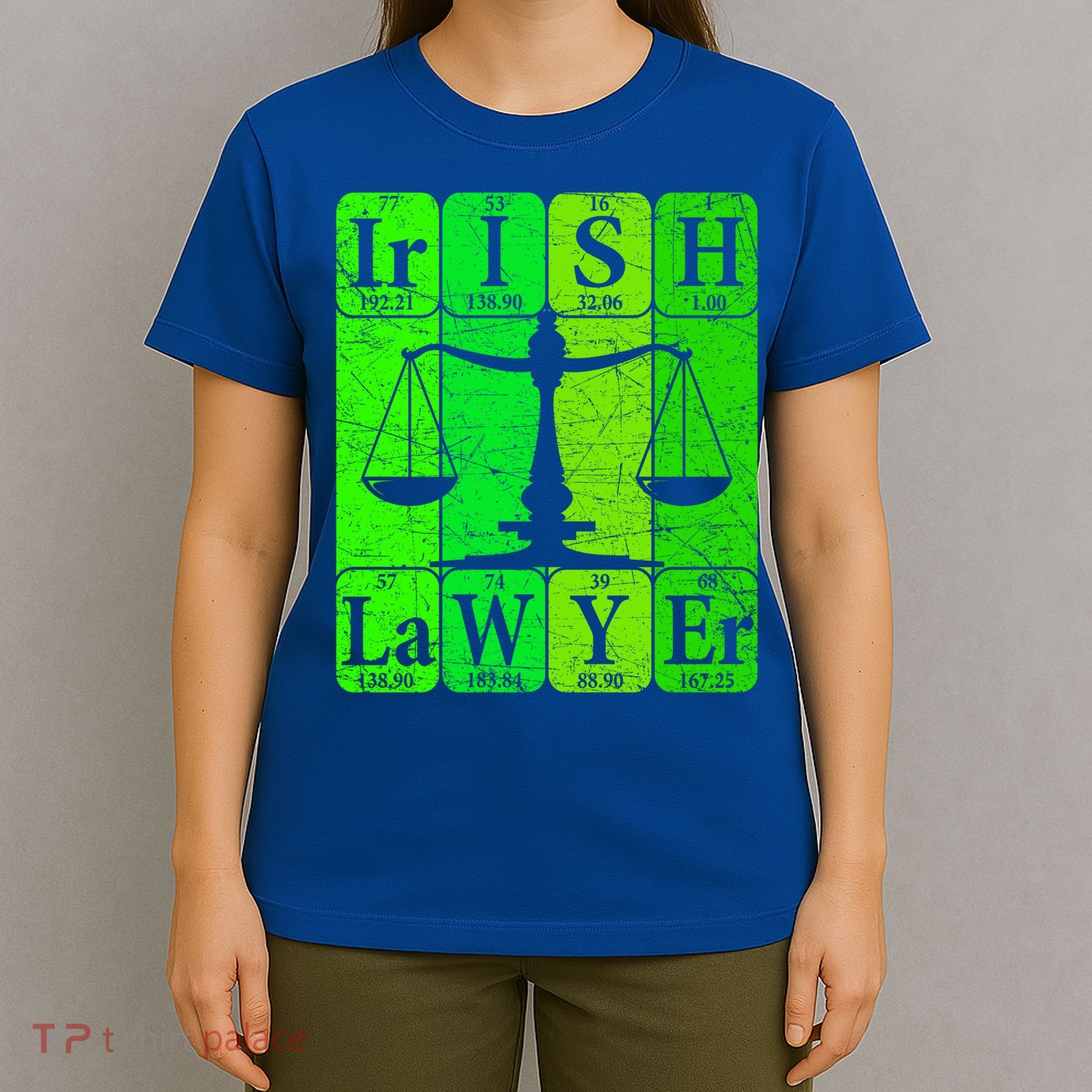 Irish Lawyer Periodic Table Elets Nerd Attorney Gift T-Shirt