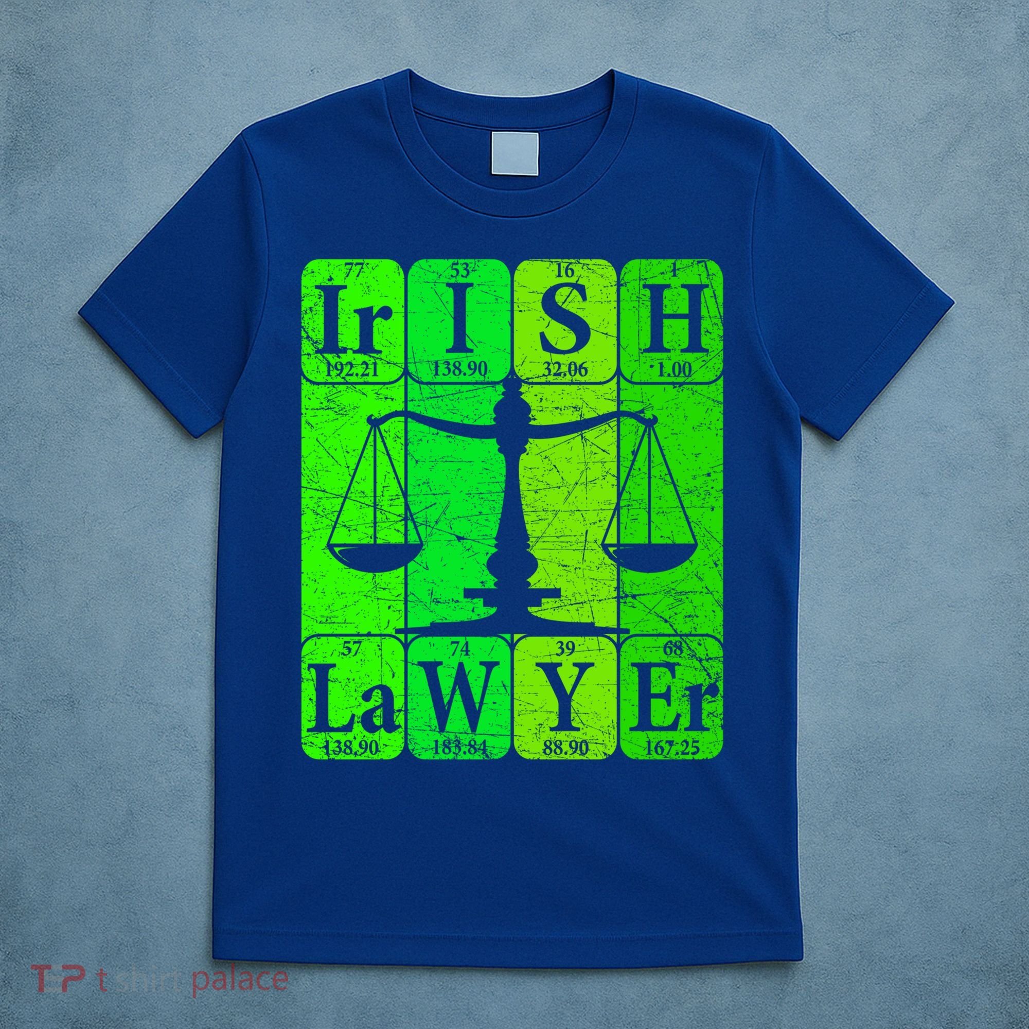 Irish Lawyer Periodic Table Elets Nerd Attorney Gift T-Shirt