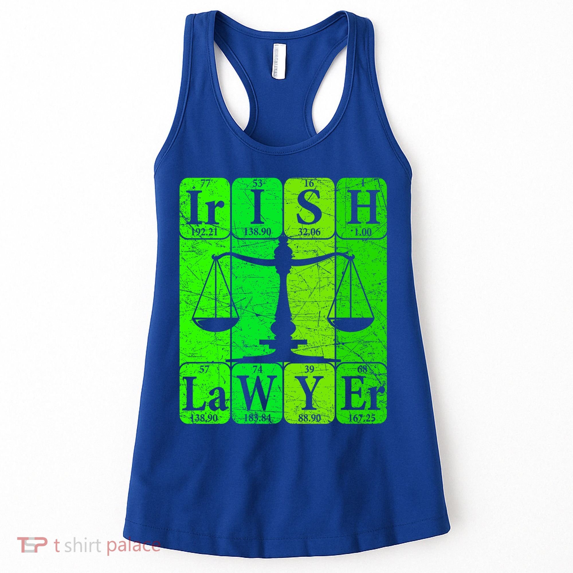 Irish Lawyer Periodic Table Elets Nerd Attorney Gift Women's Tank Top