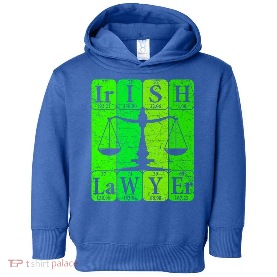 Irish Lawyer Periodic Table Elets Nerd Attorney Gift Toddler Hoodie