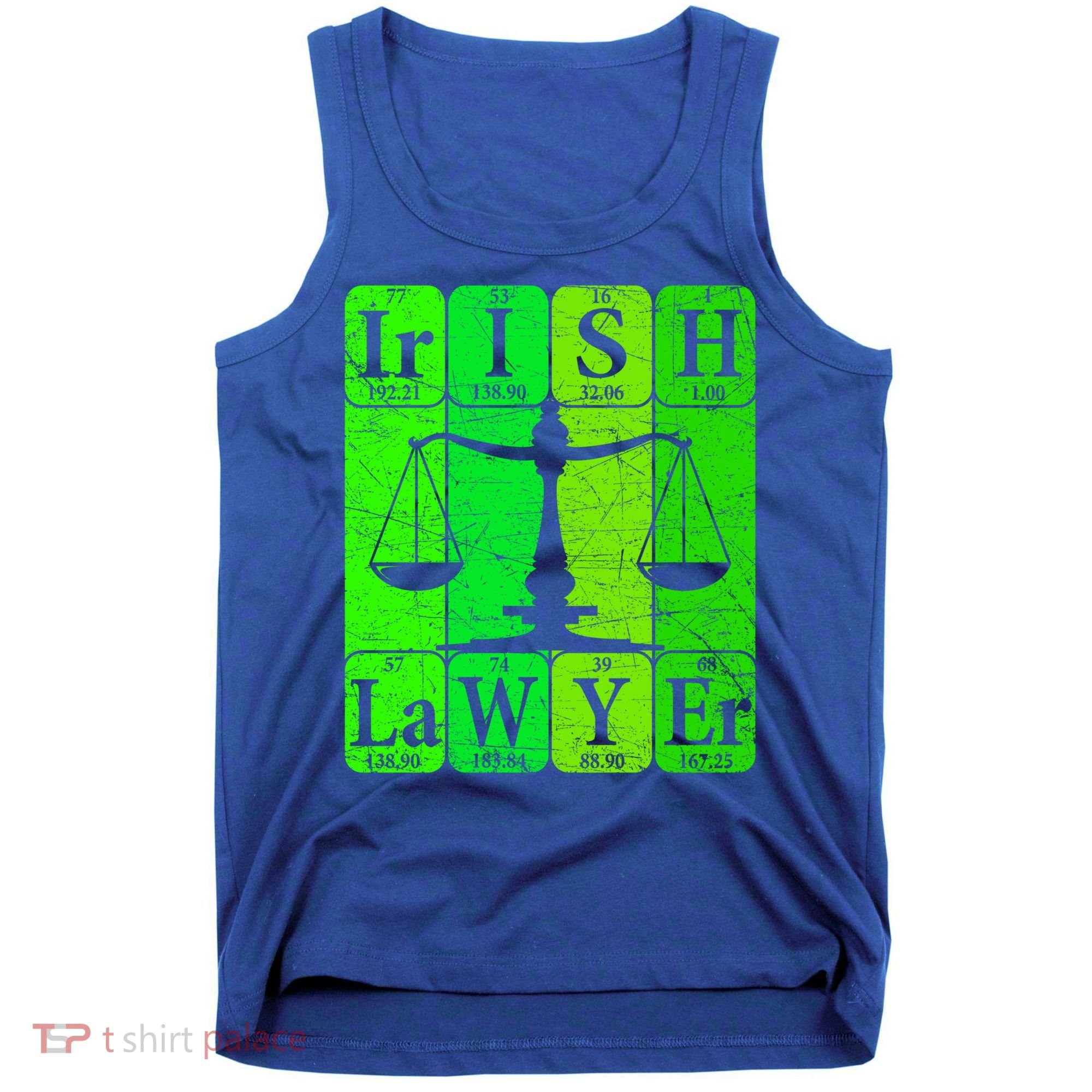 Irish Lawyer Periodic Table Elets Nerd Attorney Gift Tank Top