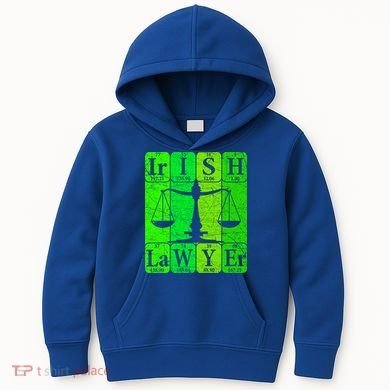 Irish Lawyer Periodic Table Elets Nerd Attorney Gift Kids Hoodie