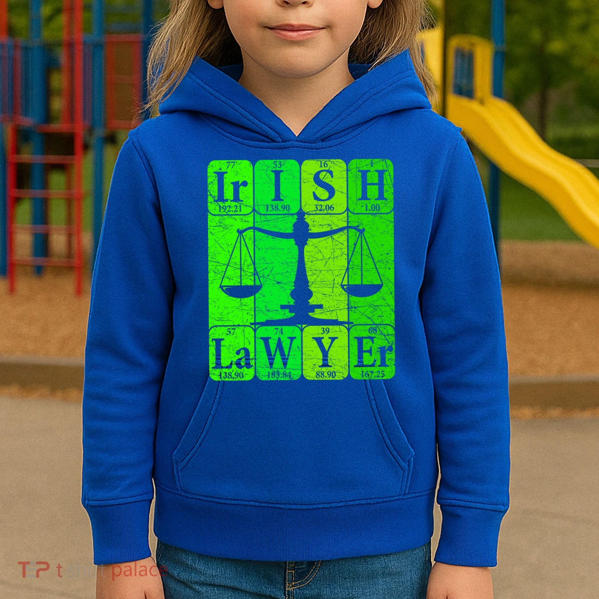 Irish Lawyer Periodic Table Elets Nerd Attorney Gift Kids Hoodie