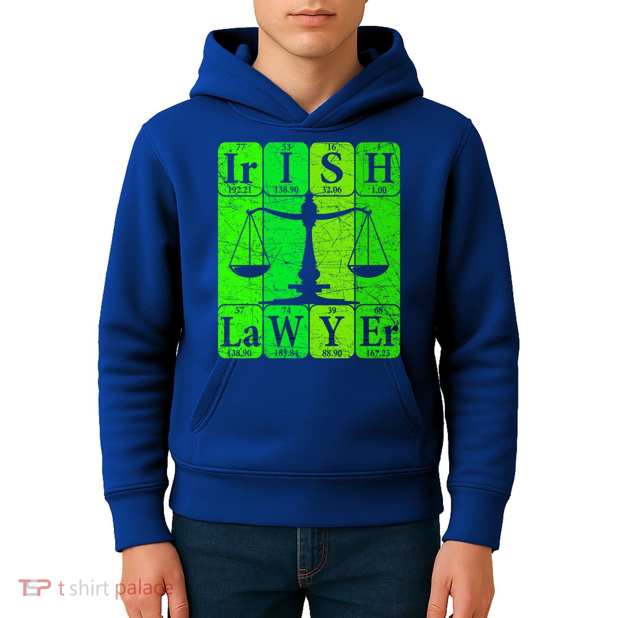 Irish Lawyer Periodic Table Elets Nerd Attorney Gift Kids Hoodie