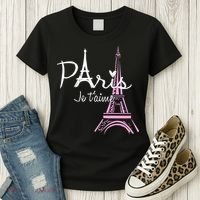 I Love Paris Eiffel Tower France French Souvenir Women's T-Shirt thumb 3