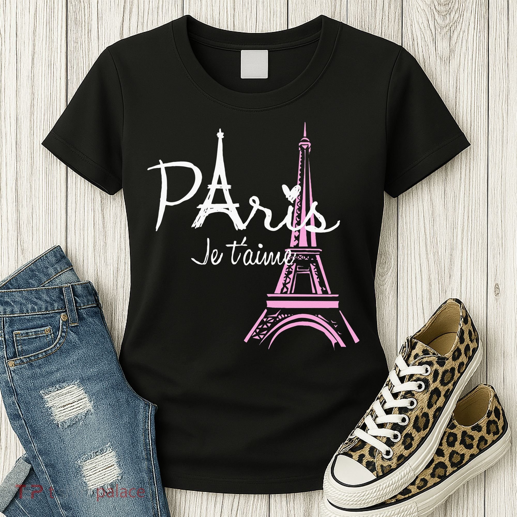 I Love Paris Eiffel Tower France French Souvenir Women's T-Shirt