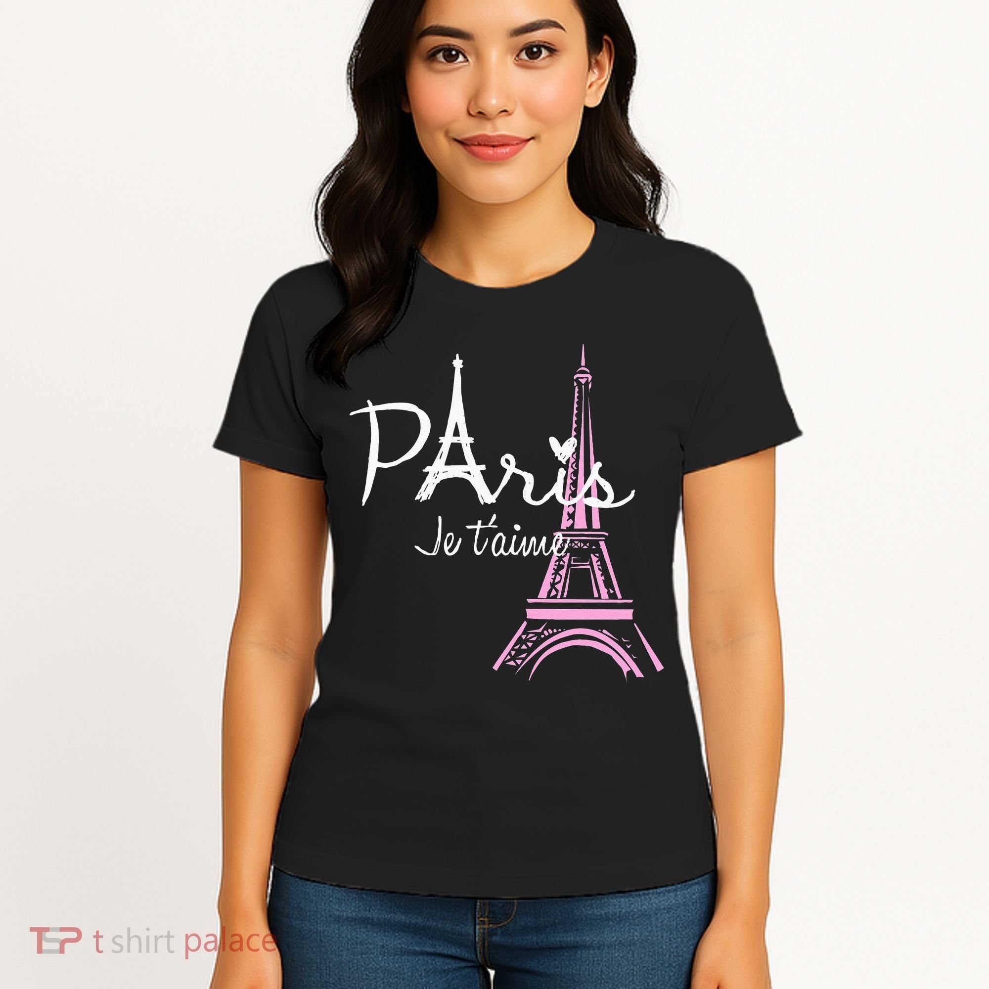 I Love Paris Eiffel Tower France French Souvenir Women's T-Shirt