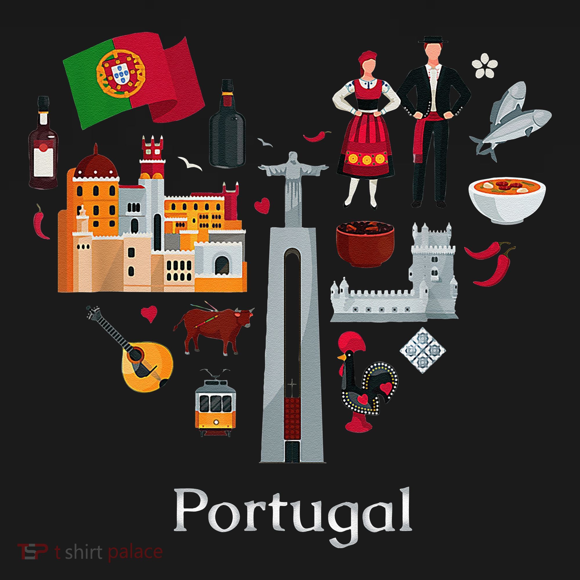 I Love Portugal Lisbon Map Iconic Traditional Souvenir Gift Coaster