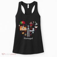 I Love Portugal Lisbon Map Iconic Traditional Souvenir Gift Women's Tank Top thumb 0