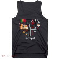 I Love Portugal Lisbon Map Iconic Traditional Souvenir Gift Tank Top thumb 0