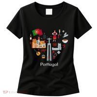 I Love Portugal Lisbon Map Iconic Traditional Souvenir Gift Women's T-Shirt thumb 0