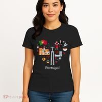 I Love Portugal Lisbon Map Iconic Traditional Souvenir Gift Women's T-Shirt thumb 4