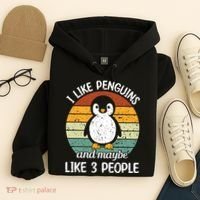 I Like Penguins And Maybe Like 3 People Hoodie thumb 4
