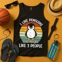 I Like Penguins And Maybe Like 3 People Tank Top thumb 4