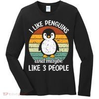 I Like Penguins And Maybe Like 3 People Women's Long Sleeve Shirt thumb 0
