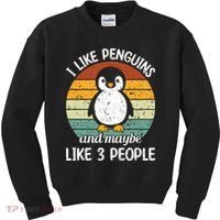 I Like Penguins And Maybe Like 3 People Kids Sweatshirt thumb 0