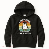 I Like Penguins And Maybe Like 3 People Kids Hoodie thumb 0