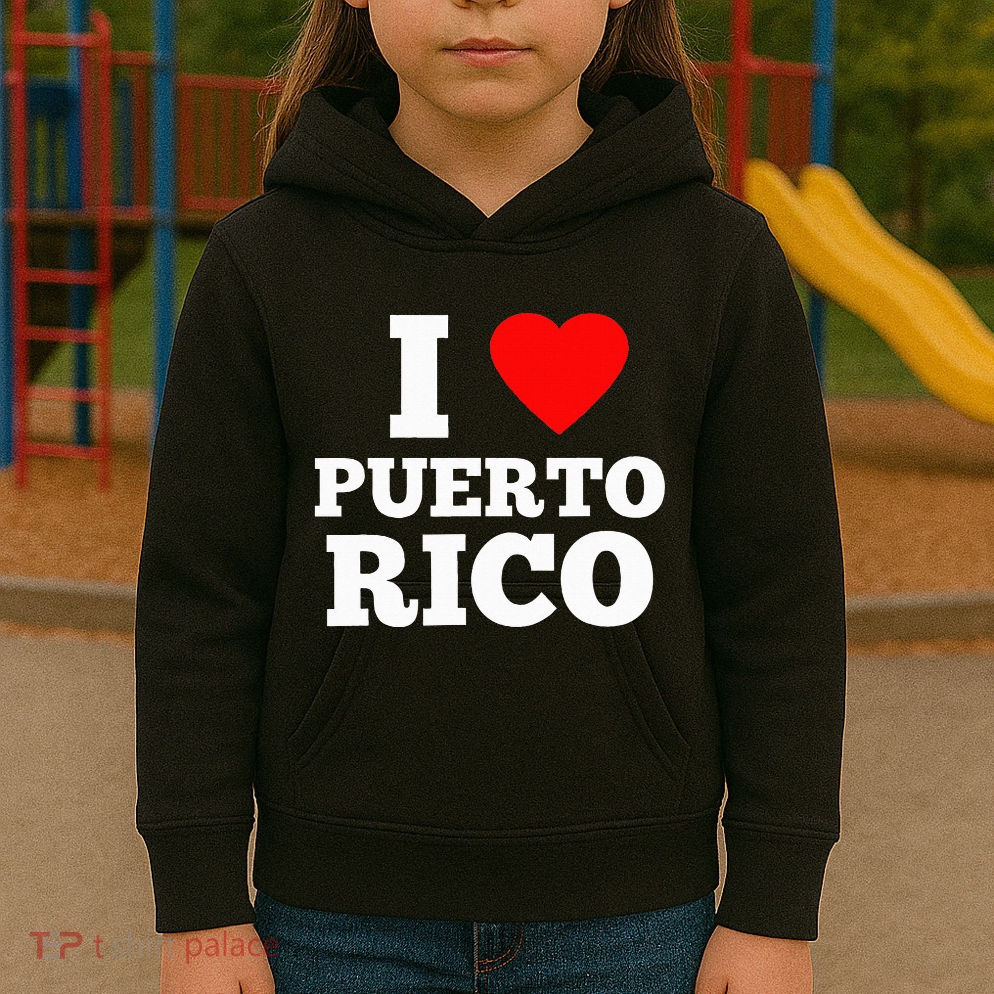 I Love Puerto Rico Usa Kids Hoodie