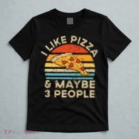 I Like Pizza And Maybe 3 People Retro Vintage T-Shirt thumb 5