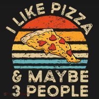 I Like Pizza And Maybe 3 People Retro Vintage T-Shirt thumb 7