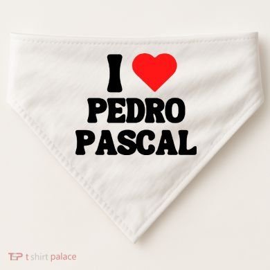 I Love Pedro Pascal Best Dad Ever USA-Made Doggie Bandana