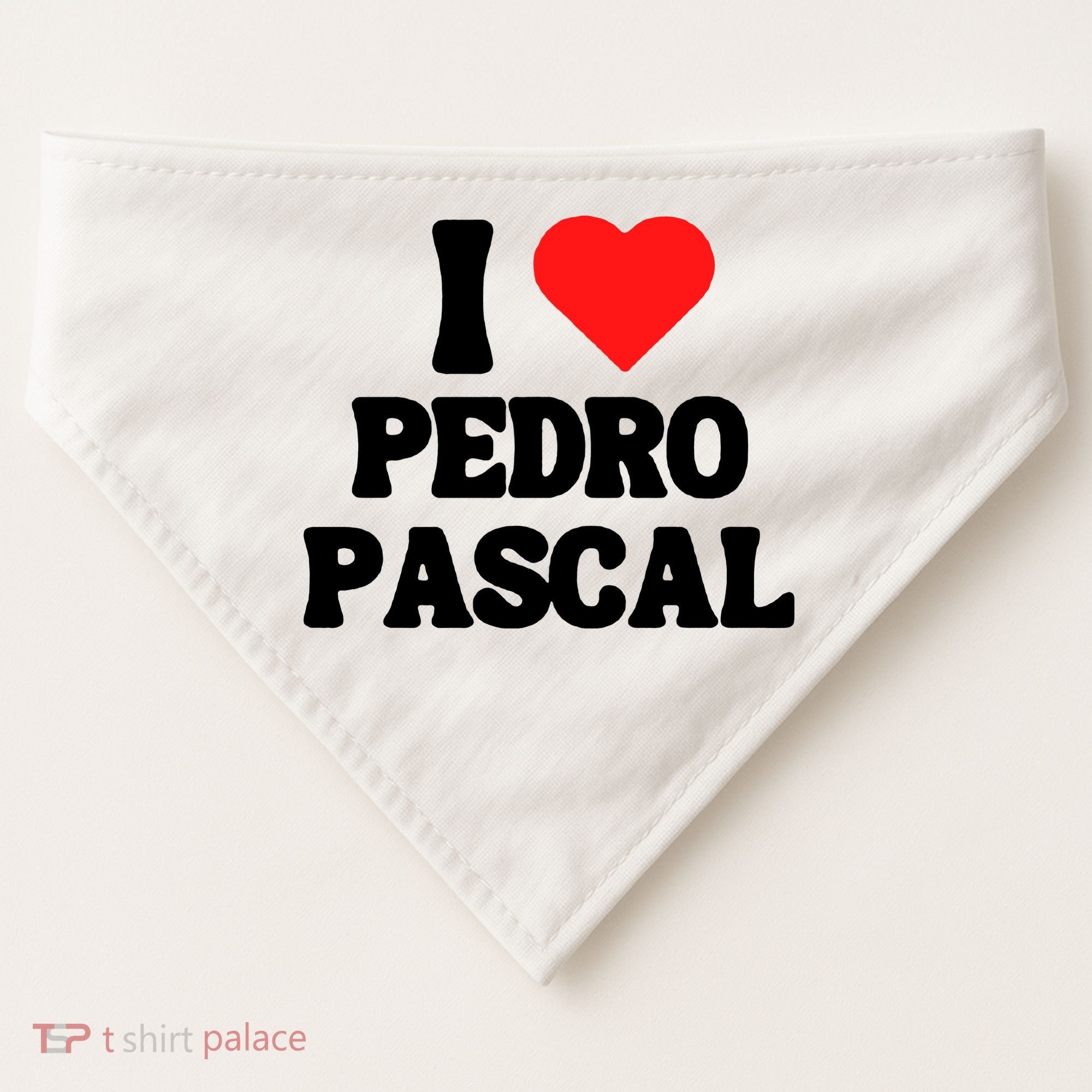 I Love Pedro Pascal Best Dad Ever USA-Made Doggie Bandana