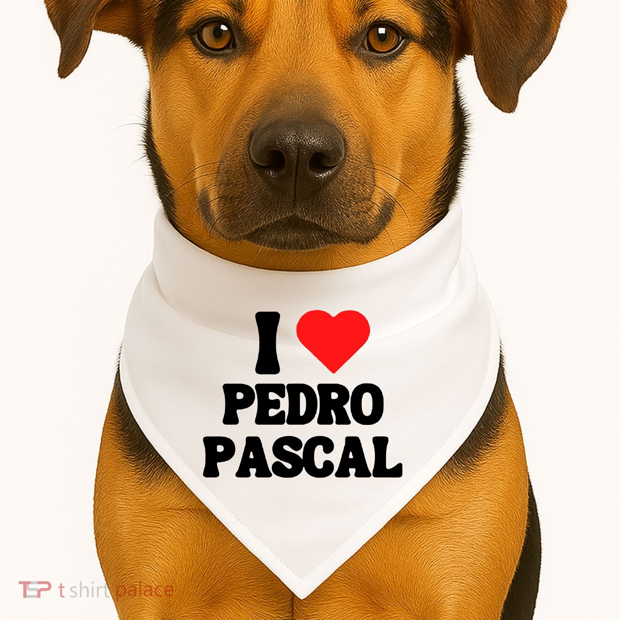 I Love Pedro Pascal Best Dad Ever USA-Made Doggie Bandana