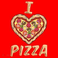 I Love Pizza for Pizza Lover Santa Hat thumb 1