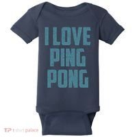I Love Ping Pong Table Tennis Player Quote Baby Bodysuit thumb 0