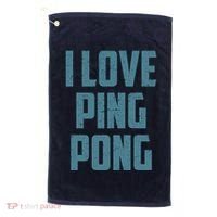 I Love Ping Pong Table Tennis Player Quote Golf Towel thumb 0