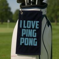 I Love Ping Pong Table Tennis Player Quote Golf Towel thumb 2