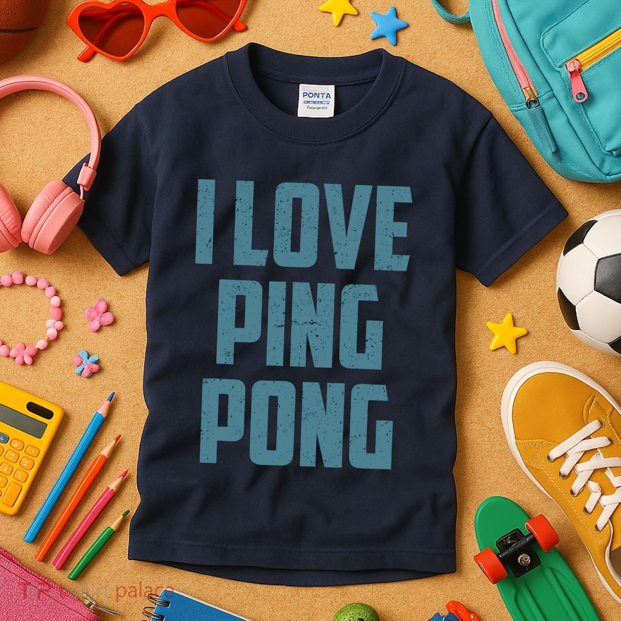 I Love Ping Pong Table Tennis Player Quote Kids T-Shirt