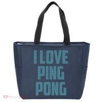 I Love Ping Pong Table Tennis Player Quote Tote Bag thumb 0