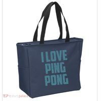 I Love Ping Pong Table Tennis Player Quote Tote Bag thumb 2