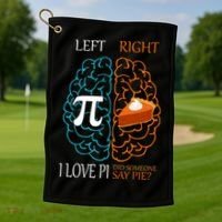 I Love Pie Funny Brain Golf Towel thumb 1