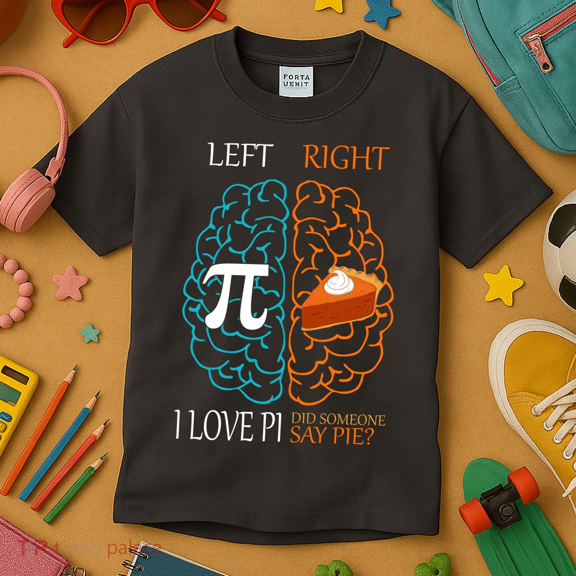 I Love Pie Funny Brain Kids T-Shirt