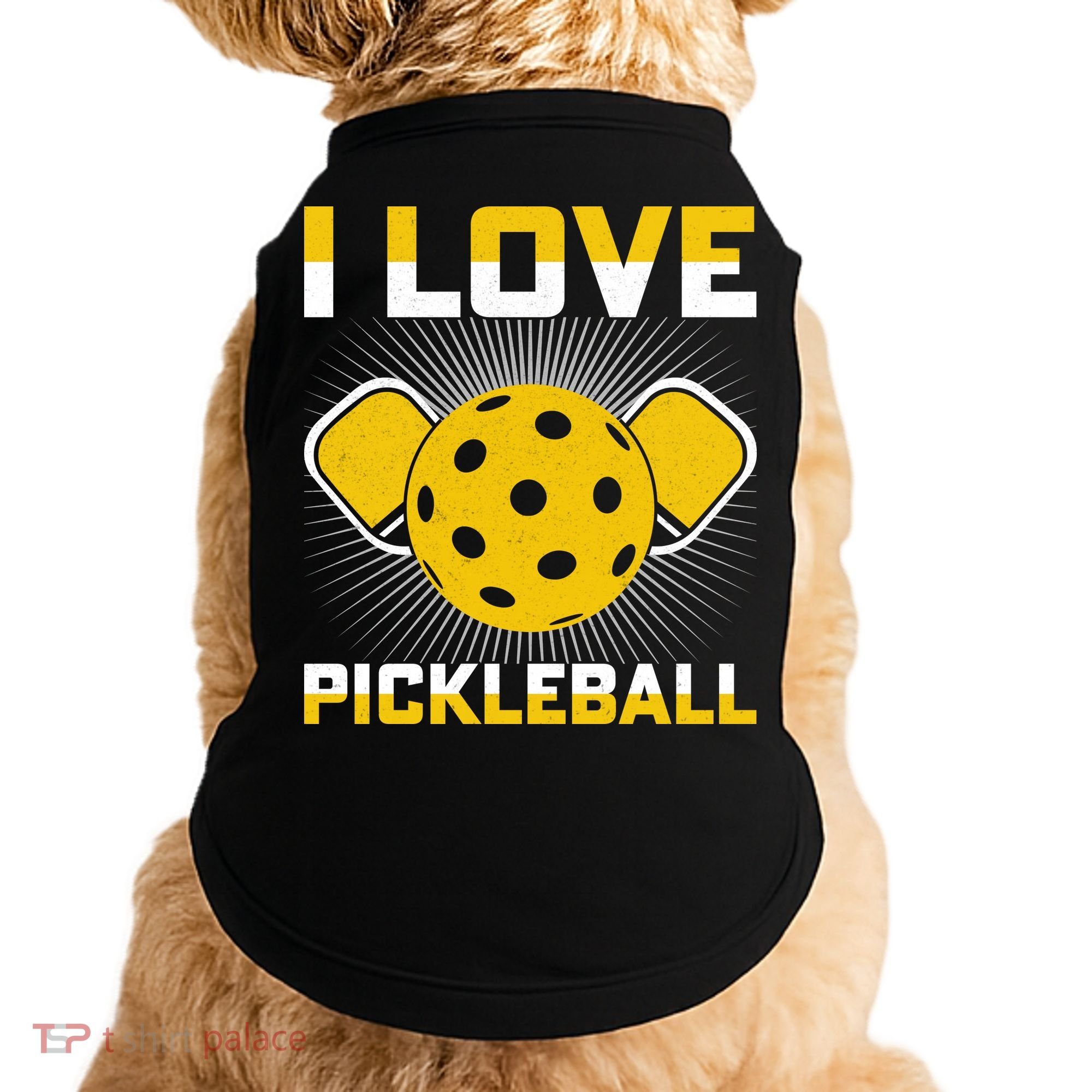 I Love Pickleball Paddle Doggie Tank